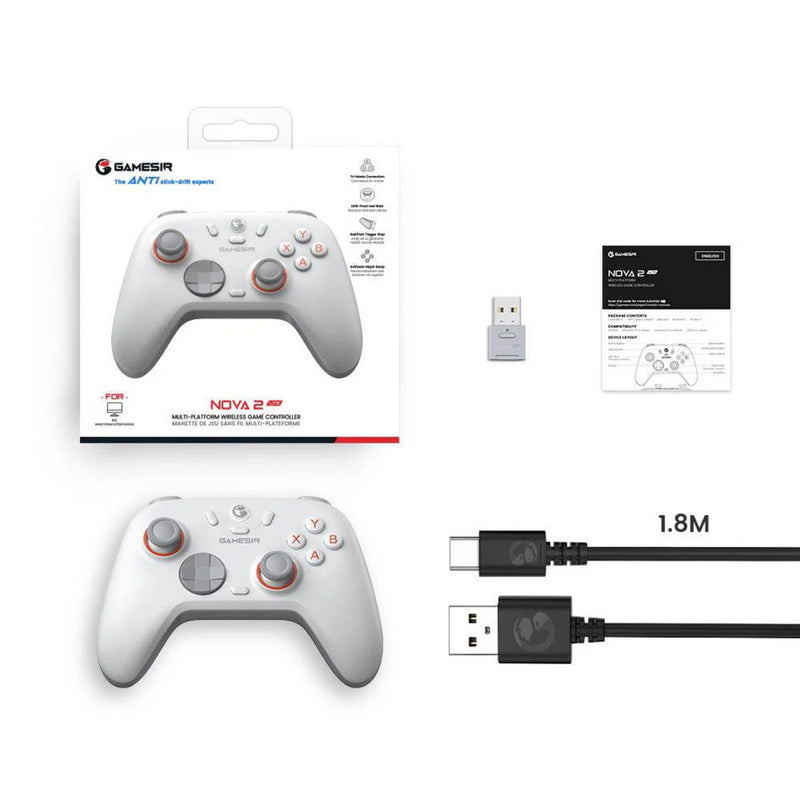 Afbeelding laden in galerijviewer, Gamesir nova 2 lite multiplatform wireless game controller (wit, switch, pc, android en ios, bluetooth 2.4 ghz usb)
