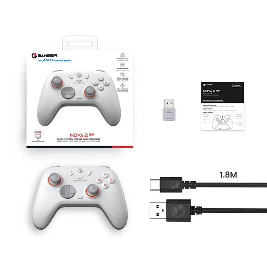 Gamesir nova 2 lite multiplatform wireless game controller (wit, switch, pc, android en ios, bluetooth 2.4 ghz usb)