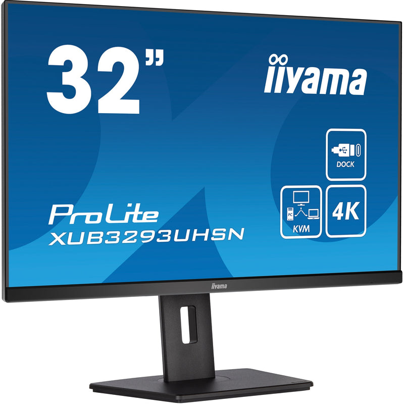 Afbeelding laden in galerijviewer, Iiyama prolite xub3293uhsn-b5 31.5 4k uhd monitor (zwart, hdmi, displayport, 2x usb-a, usb-c, rj-45)
