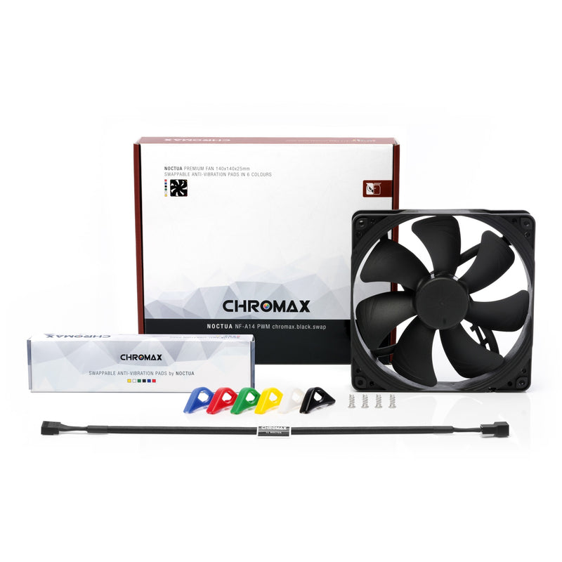 Afbeelding laden in galerijviewer, Noctua nf-a14 pwm chromax.black.swap case fan (zwart, 140 x 140 x 25 mm)
