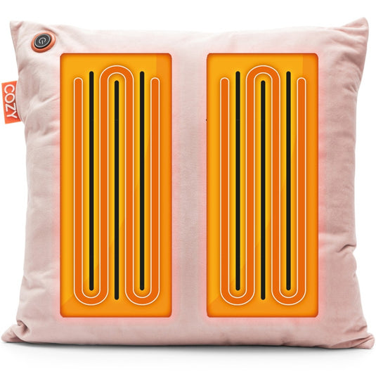 Cozy una velvet 45 x 45 cm draadloos warmtekussen (lichtroze, powerbank 5000 mah)