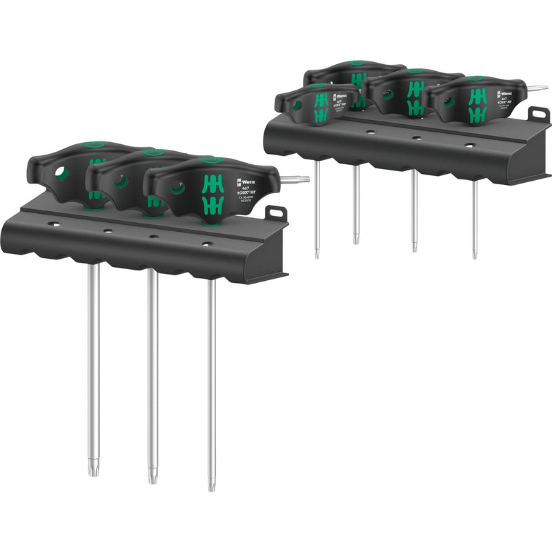 Afbeelding laden in galerijviewer, Wera 467 7 torx hf-set 1 kruiskopschroevendraaier + rek, 7 stuks (zwart groen, met holdingfunctie)
