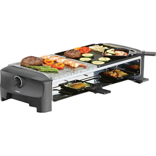 Afbeelding laden in galerijviewer, Princess raclette 8 stone grill party gourmetstel (grijs zwart)
