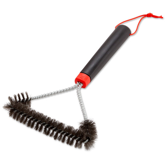 Weber driezijdige reinigingsborstel grillreinigingsborstel (zwart rood, 30 cm)