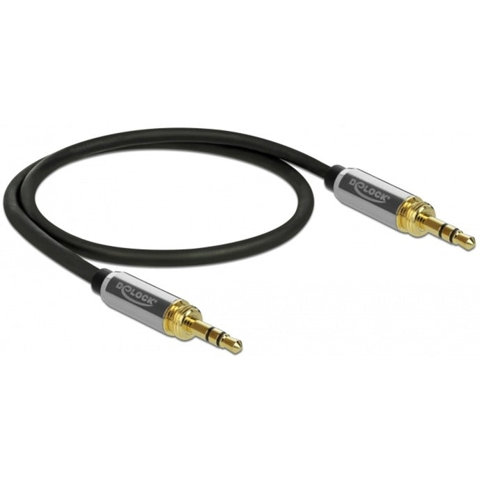 Afbeelding laden in galerijviewer, Delock stereokabel 3,5 mm 3 pin-stekker > 3,5 mm 3 pin-stekker (zwart, 0,5 meter)
