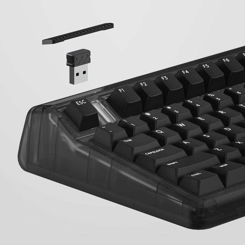 Afbeelding laden in galerijviewer, Iqunix og80 dark side wireless mechanical keyboard (zwart, us lay-out (qwerty), gateron red, 80% (tkl), rgb leds, hot-swappable, pbt, 2.4ghz | bluetooth 5.1 | usb-c)
