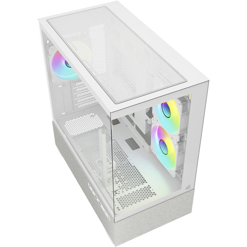 Afbeelding laden in galerijviewer, Sharkoon mk7 argb mini tower behuizing (wit | 2x usb-a | 1x usb-c | rgb | tempered glass)

