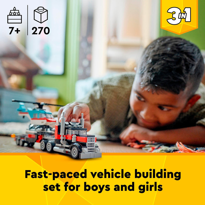 Afbeelding laden in galerijviewer, Lego creator 31146 truck met helikopter
