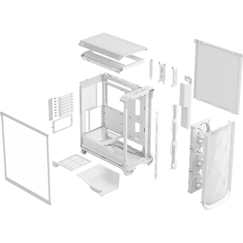 Afbeelding laden in galerijviewer, Fractal design meshify 3 midi tower behuizing (wit | 2x usb-a | 1x usb-c | tempered glass)
