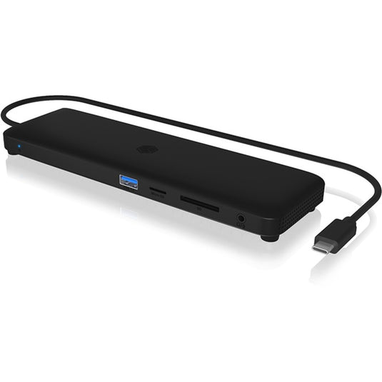 Icy box ib-dk2116-c 11-in-1 mobile dockingstation with triple video output (zwart, hdmi, displayport, lan, usb type-c)