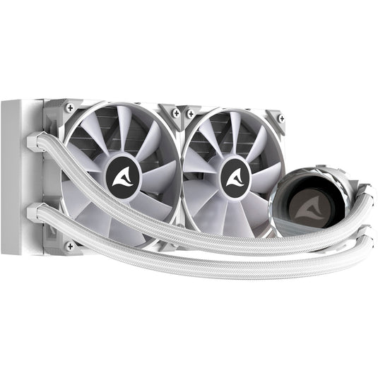 Sharkoon s80 rgb white waterkoeling (wit, 4-pins pwm fan-connector)