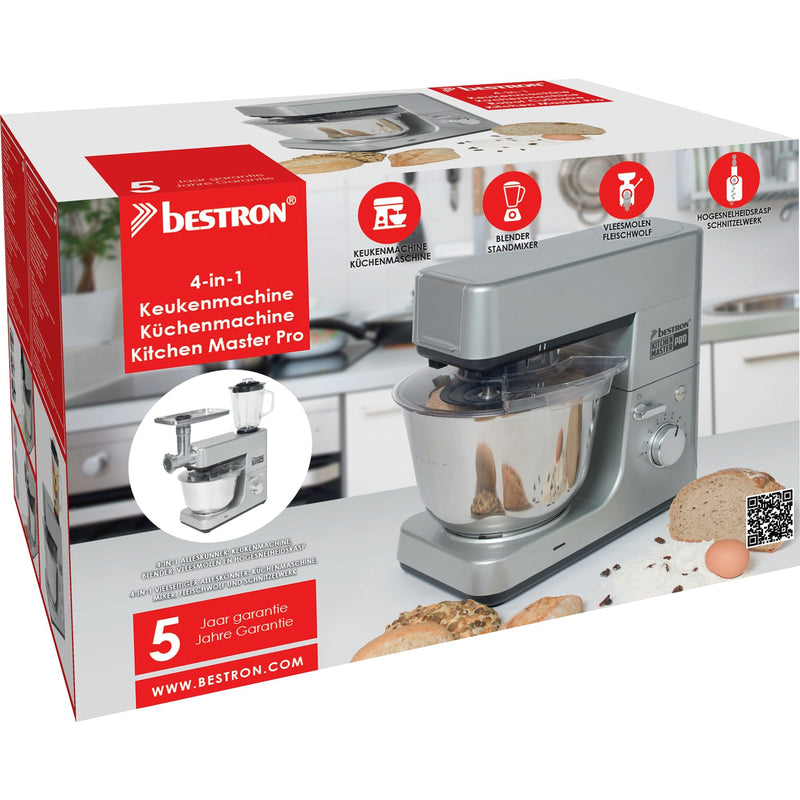 Afbeelding laden in galerijviewer, Bestron akm1600s 4-in-1 keukenmachine kitchen master pro (zilver)
