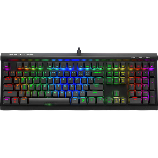 Sharkoon skiller sgk60, gaming toetsenbord (zwart, us lay-out, kailh box white, rgb leds)
