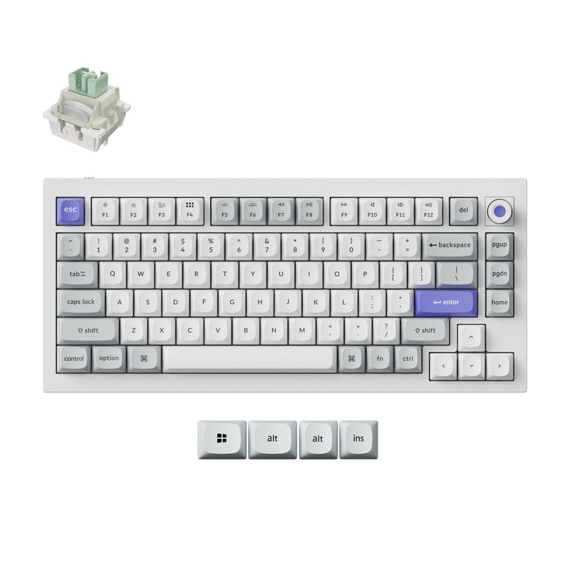 Afbeelding laden in galerijviewer, Keychron q1 he 8k magnetic switch keyboard (wit, us lay-out (qwerty), ultra-fast lime, 75%, rgb, hot swap, 8k)
