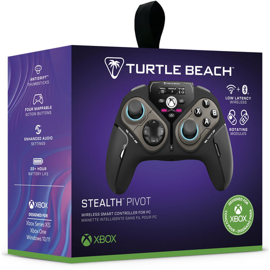 Turtle beach stealth pivot draadloze slimme controller (zwart, 2,4 ghz bluetooth usb, pc, xbox, android)