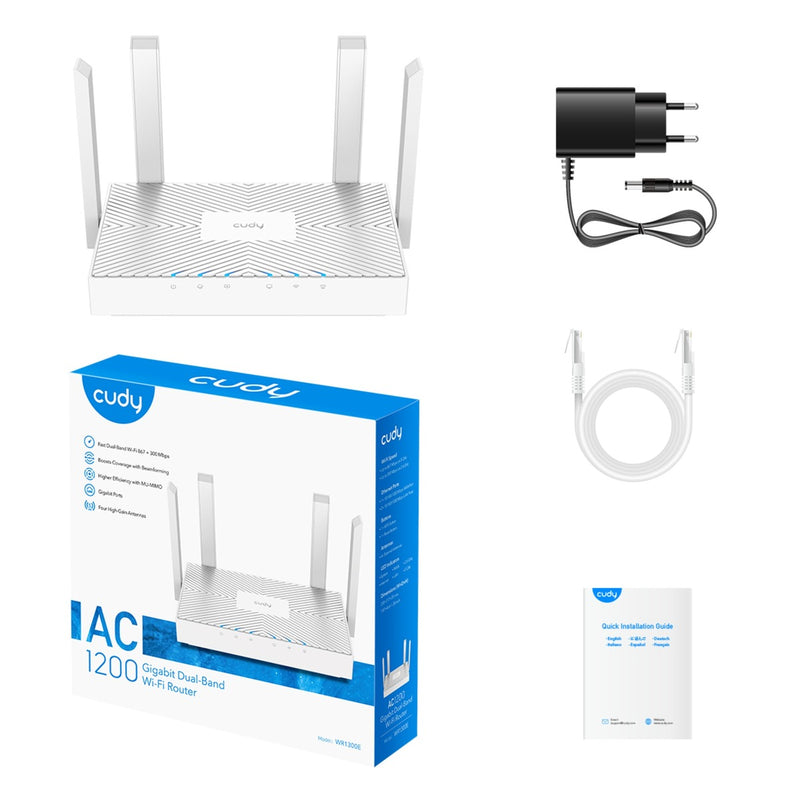 Afbeelding laden in galerijviewer, Cudy ac1200 gigabit wi-fi router (wit, app)
