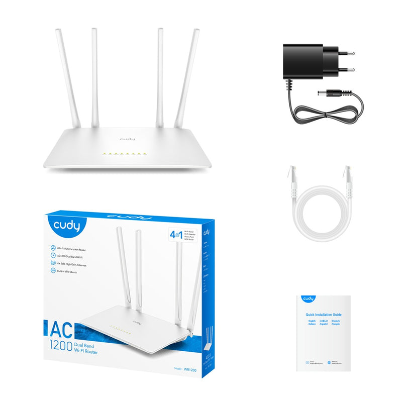 Afbeelding laden in galerijviewer, Cudy ac1200 wi-fi router (wit, app)

