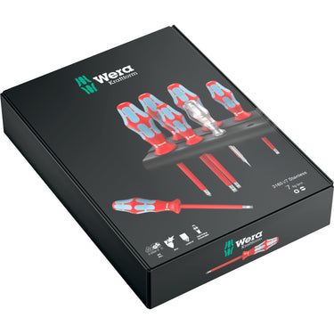 Wera 3160 i 7 schroevendraaierset kraftform plus, roestvrij staal + rek (rood blauw, 7-delig)