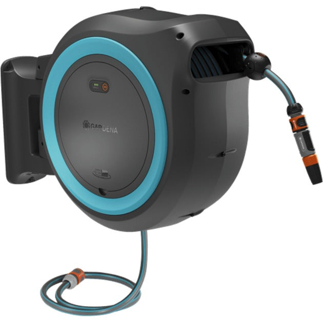 Afbeelding laden in galerijviewer, Gardena 40 m wand-slangenbox powerroll xxl slanghaspel (grijs turquoise, 40 meter, accu en oplader niet inbegrepen, power for all alliance, )
