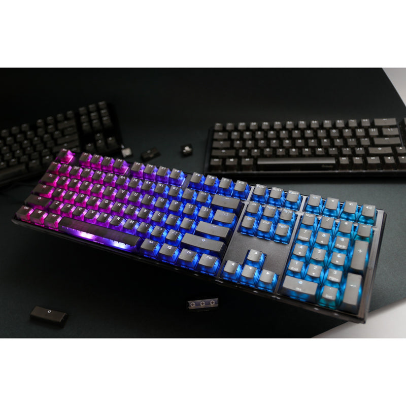 Afbeelding laden in galerijviewer, Ducky one 3 aura rgb mechanisch toetsenbord (zwart, us lay-out (qwerty), cherry mx brown, 100%, abs double shot, hot swap)
