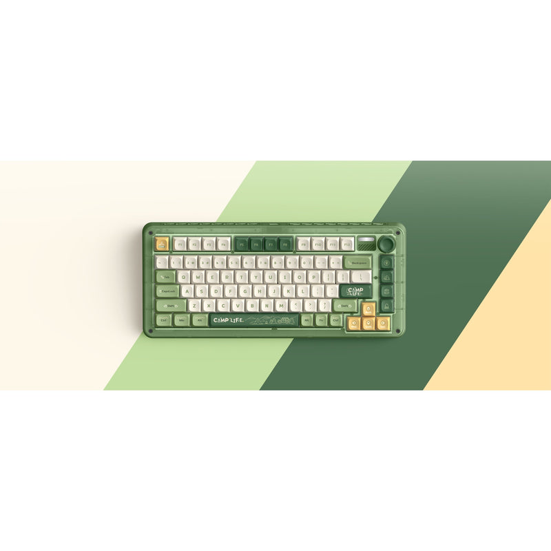 Afbeelding laden in galerijviewer, Iqunix zx75 camping wireless mechanical keyboard (groen, us lay-out (qwerty), cherry mx silent red, 75%, rgb leds, hot-swappable, double-shot pbt, 2.4ghz | bluetooth 5.1 | usb-c)
