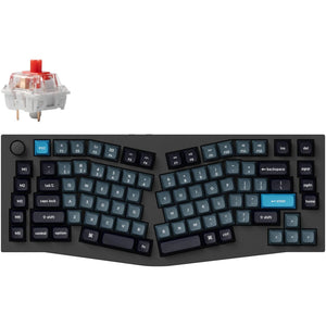 Keychron q10 pro-m1, toetsenbord (carbon, us lay-out, k pro red, alice 75%, rgb leds, ksa double-shot pbt, hot swap, bluetooth 5.1, knob)