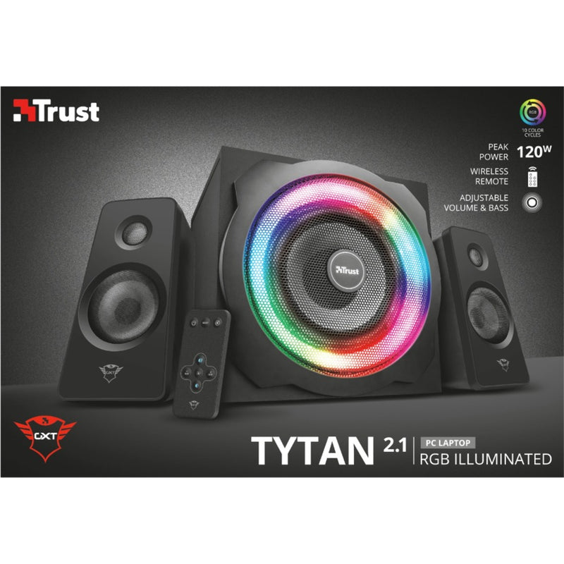 Afbeelding laden in galerijviewer, Trust gxt 629 tytan rgb illuminated 2.1 speaker set pc-luidspreker (zwart)
