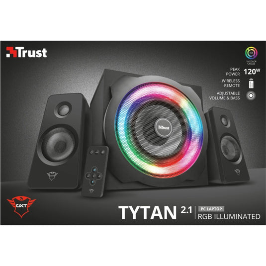 Trust gxt 629 tytan rgb illuminated 2.1 speaker set pc-luidspreker (zwart)