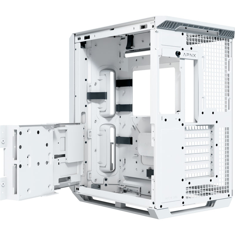Afbeelding laden in galerijviewer, Apnx v1-w-wt-v1 midi tower behuizing (wit houtkleur | 2x usb-a | 1x usb-c | window)
