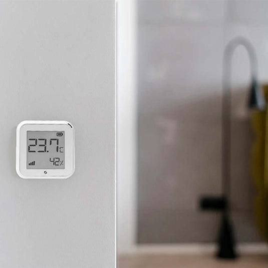 Shelly plus h t temperatuur- en vochtmeter (wit, wifi, bluetooth)