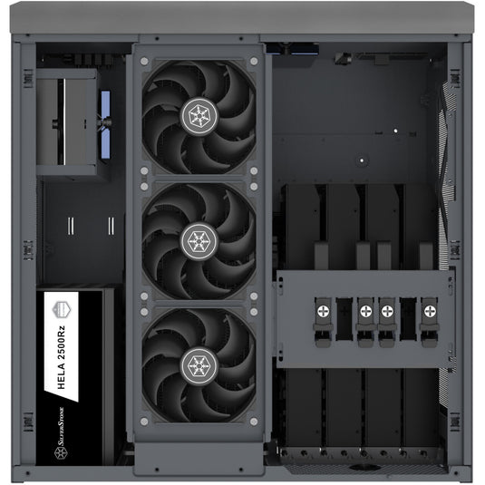 Silverstone crown 04 htpc behuizing (donkergrijs | 4x usb-a | 1x usb-c)