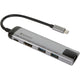 Verbatim usb 3.2 gen 1 multiport hub, usb-c > 2x usb-a + usb-c + hdmi + rj-45 usb-hub (zilver zwart, pd, opladen tot 100 watt)