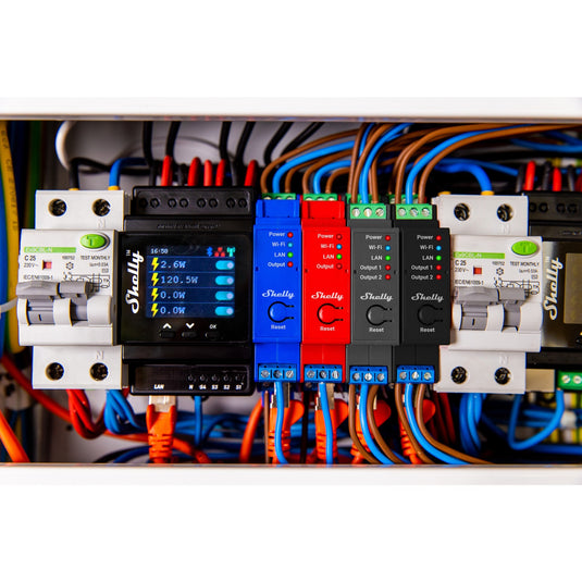 Shelly pro 4pm relais (4-kanaals, wifi, lan, bluetooth)