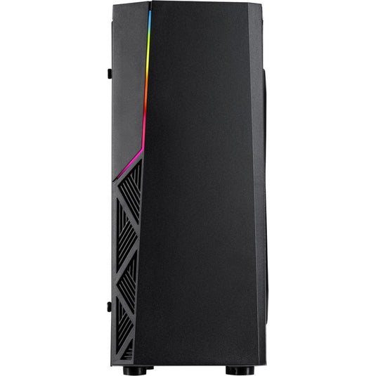 Inter-tech b-02 rgb midi tower behuizing (zwart | 3x usb-a | rgb | window)