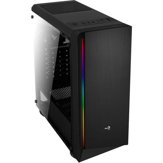 Aerocool rift midi tower behuizing (zwart | 3x usb-a | rgb | window)
