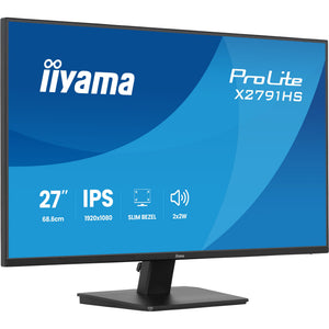 Iiyama prolite x2791hs-b1 27 monitor (zwart (mat), 1x displayport, 1x hdmi, 120 hz)