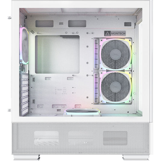 Montech sky two midi tower behuizing (wit | 2x usb-a | 1x usb-c | window)