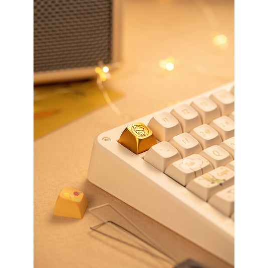 Iqunix zx75 sunset ponder wireless mechanical keyboard (lichtgeel, us lay-out (qwerty), iqunix little prince, 75%, rgb leds, hot-swappable, double-shot pbt, 2.4ghz | bluetooth 5.1 | usb-c)