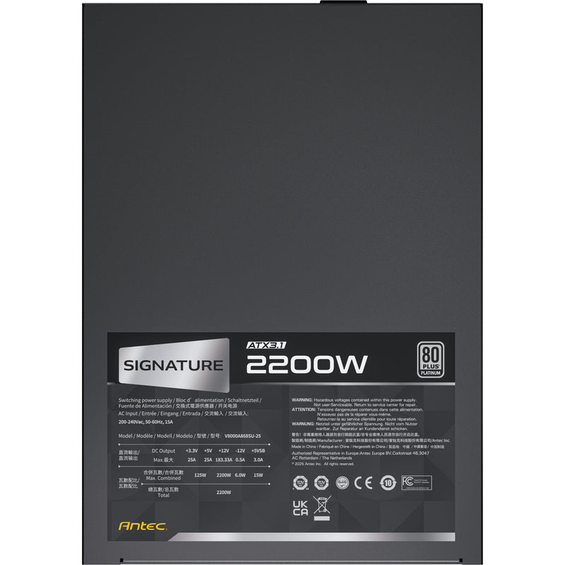 Afbeelding laden in galerijviewer, Antec signature 2200 platinum atx3.1 modulaire 2200 watt voeding (zwart, 2x 12v-2x6, 6x pcie)
