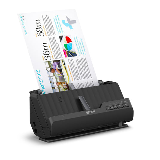 Epson es-c320w compacte a4-documentscanner met wi-fi-connectiviteit en u-traject (zwart, a4, a5, a6, b5)