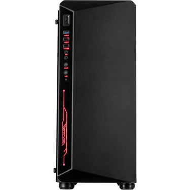 Inter-tech c-3 saphir midi tower behuizing (zwart | 3x usb-a | window)