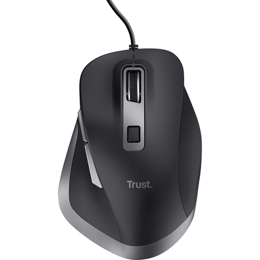 Trust fyda bedrade muis (zwart grijs, 600 - 5000 dpi)