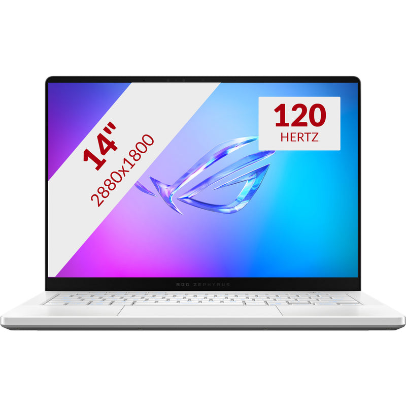 Afbeelding laden in galerijviewer, Asus rog zephyrus g14 ga403um-qs024w 14 copilot+ gaming laptop (wit | ryzen 9 270 | rtx 5060 | 16 gb | 1 tb ssd | oled)
