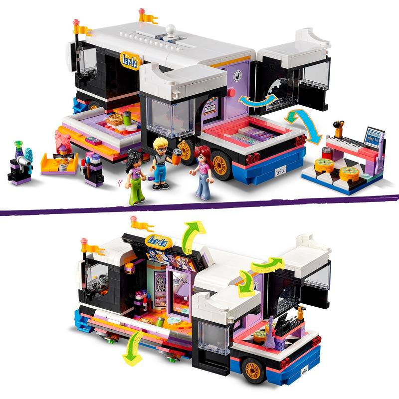Afbeelding laden in galerijviewer, Lego friends - toerbus van popster constructiespeelgoed (42619)
