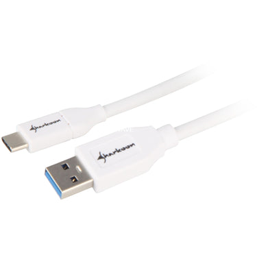 Sharkoon usb-a 3.2 > usb-c kabel (wit, 1 meter)