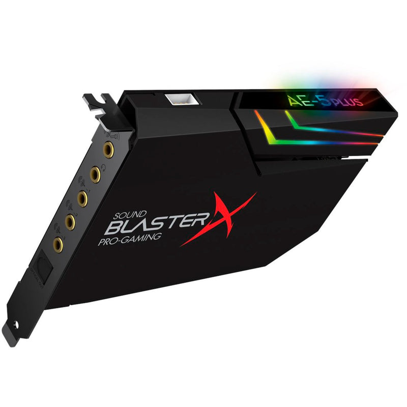 Afbeelding laden in galerijviewer, Creative sound blasterx ae-5 plus geluidskaart (zwart, rgb leds)
