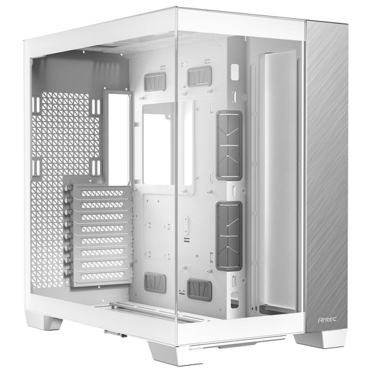 Antec c8 aluminum midi tower behuizing (wit zilver | 2x usb-a | 1x usb-c | tempered glass)