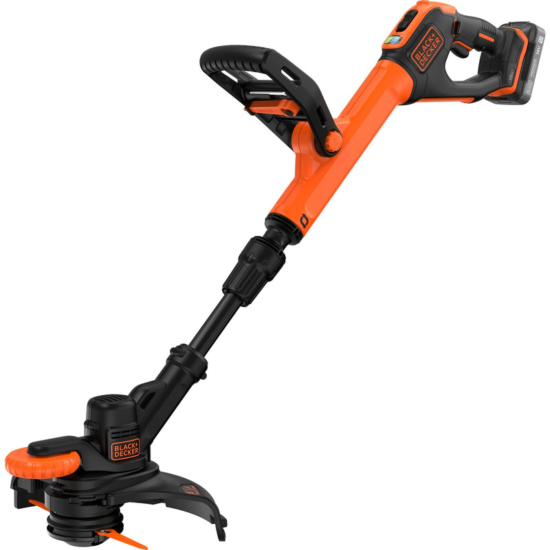 Afbeelding laden in galerijviewer, Black+decker 18v trimmer met 2 messen en accu grastrimmer (zwart oranje, 25 cm, accu inbegrepen)

