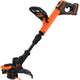 Black+decker 18v trimmer met 2 messen en accu grastrimmer (zwart oranje, 25 cm, accu inbegrepen)