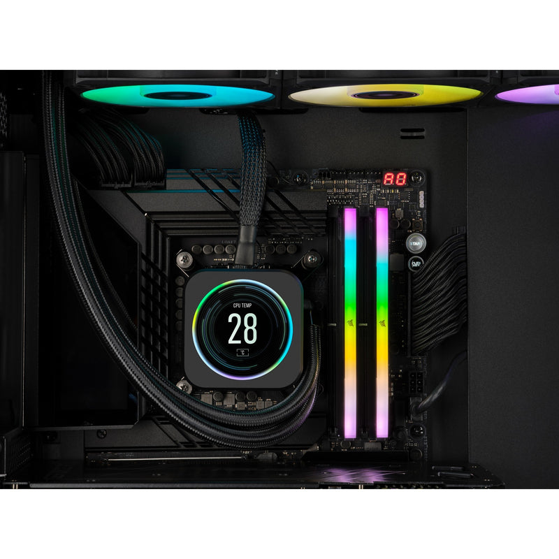 Afbeelding laden in galerijviewer, Corsair vengeance rgb 32 gb ddr5-5200 (2x 16 gb) werkgeheugen (zwart, cmh32gx5m2b5200c40, xmp 3.0)
